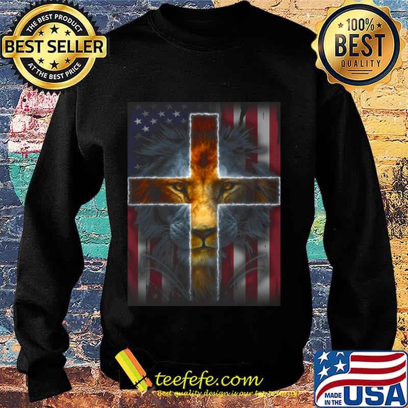 Lion king jesus american flag independence day s Sweater Lion king jesus american flag independence day s Sweater
