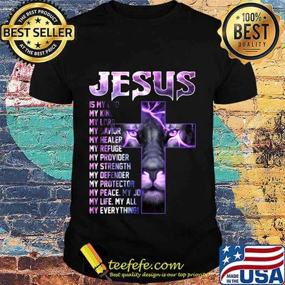 Lion ling jesus is my old my king lord savior healer refuge provider strength defender protector peace joy life all everything shirt