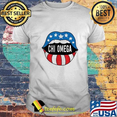 Lips chi omega american flag independence day shirt
