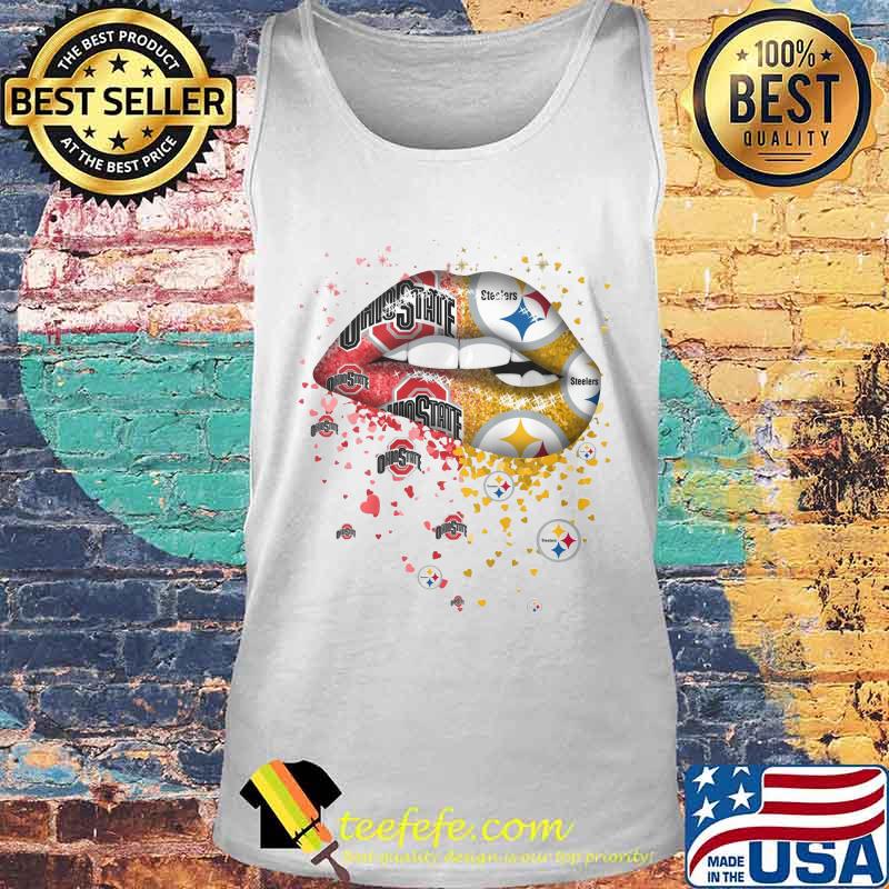Lips ohio state buckeyes and pittsburgh steeler s Tank top Lips ohio state buckeyes and pittsburgh steeler s Tank top