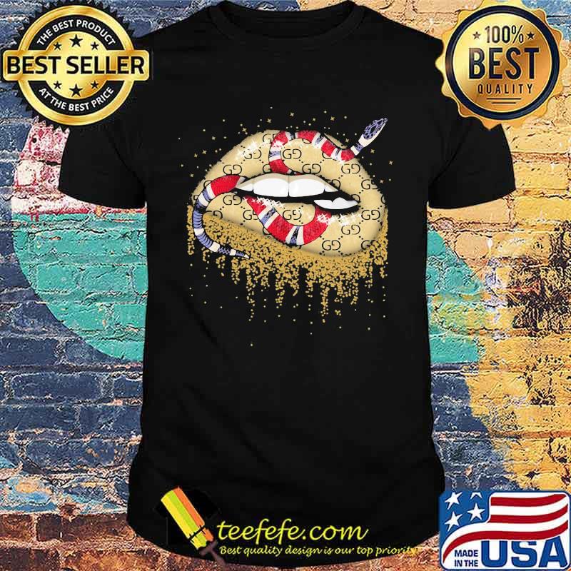 Lips snake gucci logo shirt
