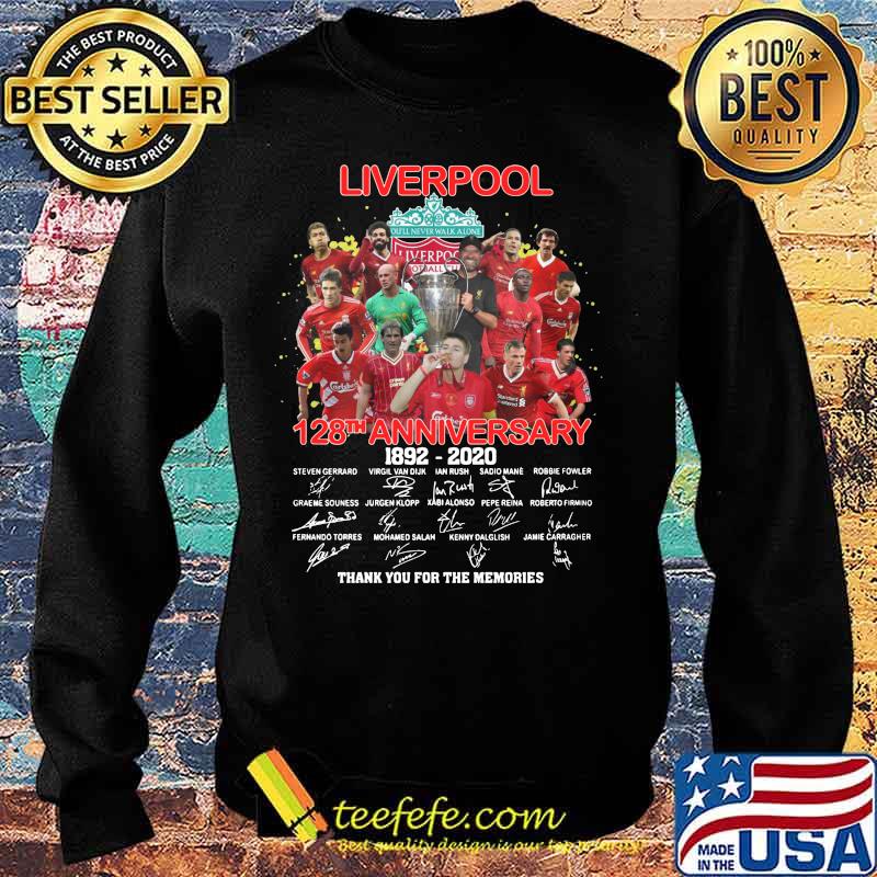 Liverpool 128th anniversary 1892 2020 thank you for the memories signatures s Sweater Liverpool 128th anniversary 1892 2020 thank you for the memories signatures s Sweater
