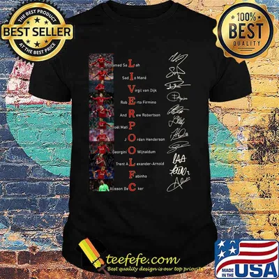 Liverpool football club players signatures shirt