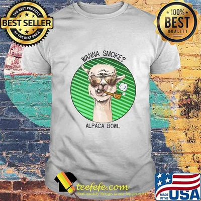 LLama glasses pipe wanna smoke alpaca bowl shirt