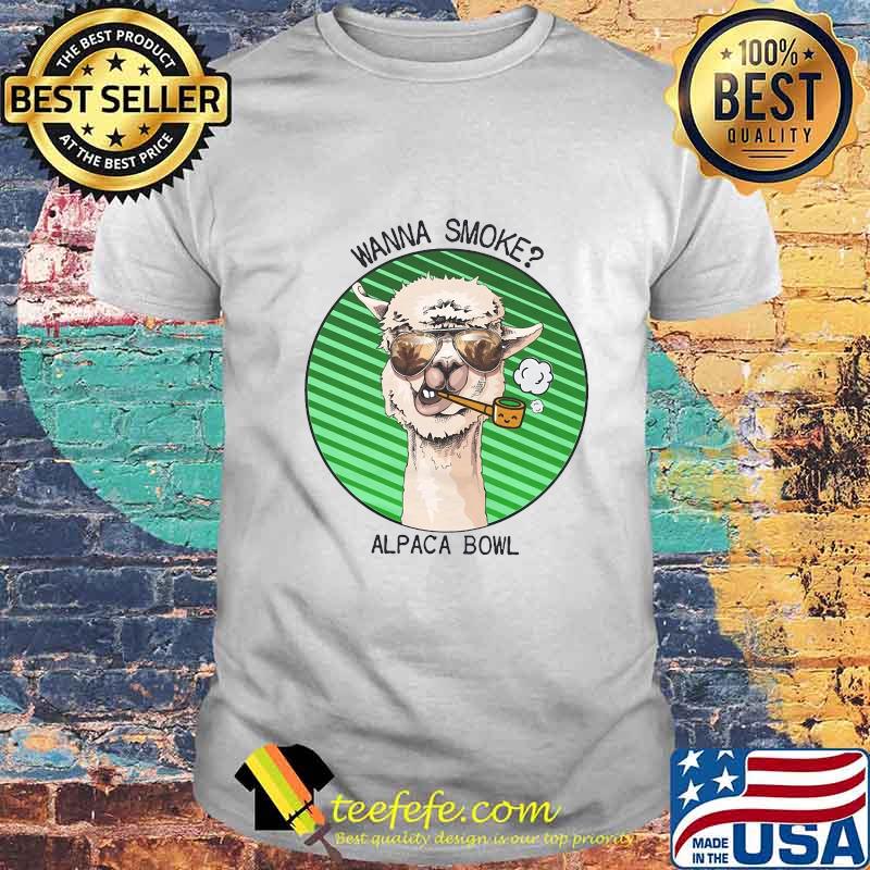 LLama glasses pipe wanna smoke alpaca bowl shirt