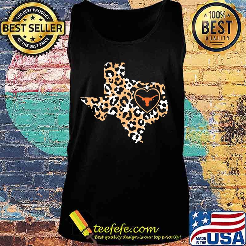 Longhorn texas map leopard heart logo s Tank top Longhorn texas map leopard heart logo s Tank top