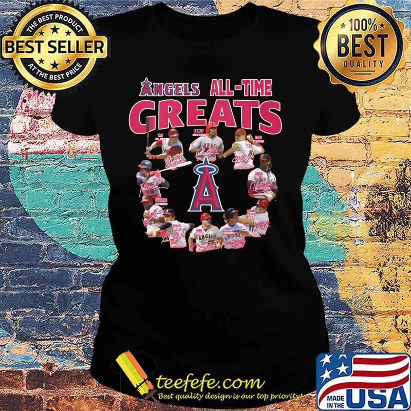 Los angeles angels all time greats signatures s Ladies tee Los angeles angels all time greats signatures s Ladies tee