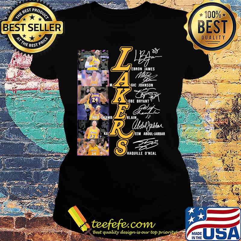 Los angeles lakers basketball players signatures s Ladies tee Los angeles lakers basketball players signatures s Ladies tee