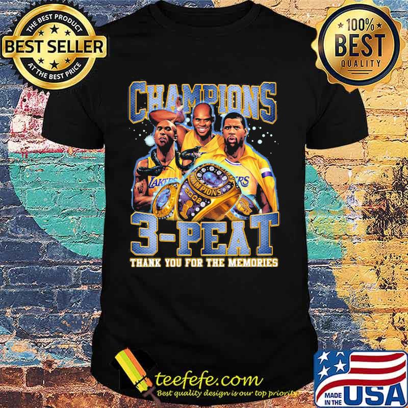 Los angeles lakers champions 3 peat thank you for the memories shirt