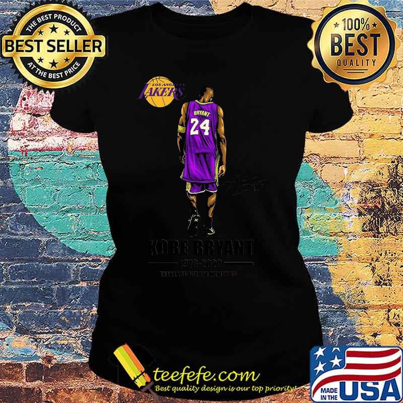 Los angeles lakers kobe bryant 1978 2020 thank you for the memories signature s Ladies tee Los angeles lakers kobe bryant 1978 2020 thank you for the memories signature s Ladies tee