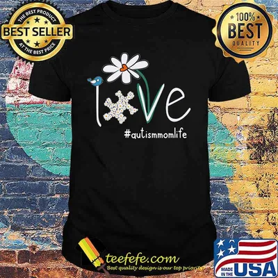 Love autism mom life bird flowers shirt