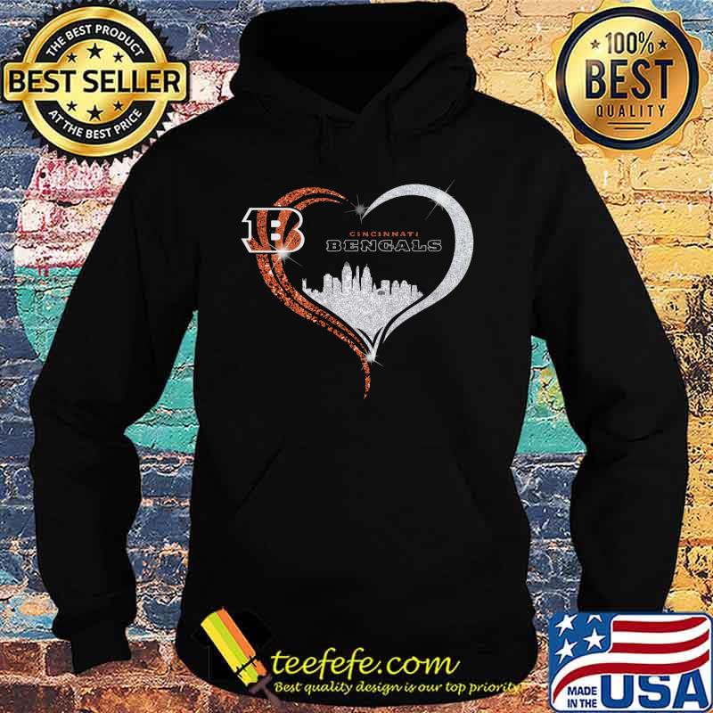 Love cincinnati bengals logo heart diamond s Hoodie Love cincinnati bengals logo heart diamond s Hoodie