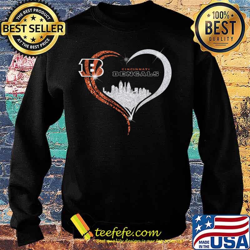 Love cincinnati bengals logo heart diamond s Sweater Love cincinnati bengals logo heart diamond s Sweater