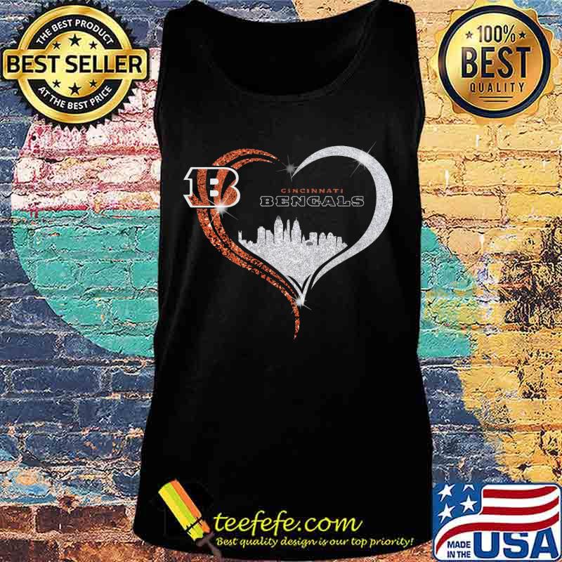 Love cincinnati bengals logo heart diamond s Tank top Love cincinnati bengals logo heart diamond s Tank top