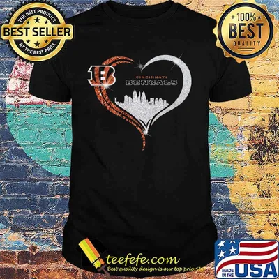 Love cincinnati bengals logo heart diamond shirt