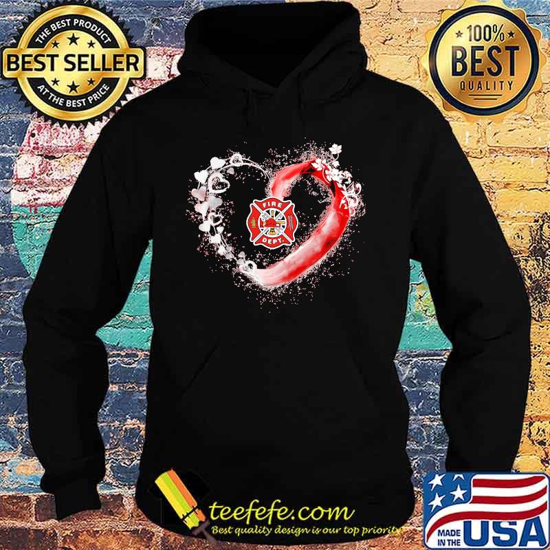 Love firefighter heart flowers s Hoodie Love firefighter heart flowers s Hoodie