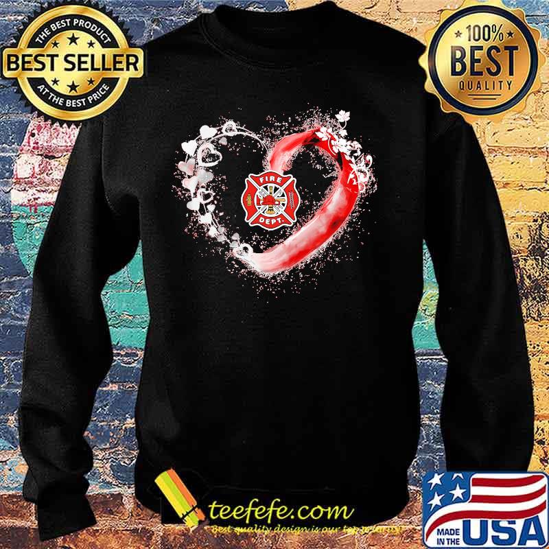 Love firefighter heart flowers s Sweater Love firefighter heart flowers s Sweater