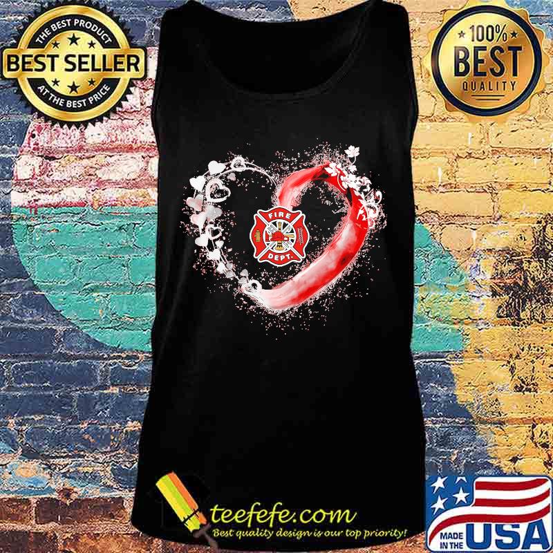 Love firefighter heart flowers s Tank top Love firefighter heart flowers s Tank top