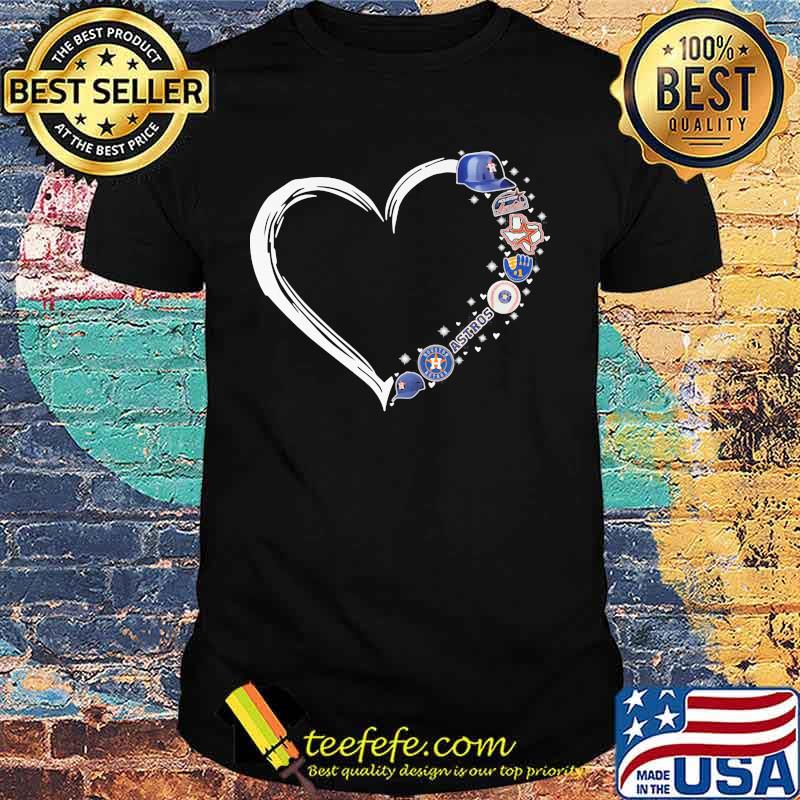 Love houston astros baseball team heart shirt