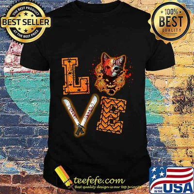 LOVE JASON VOORHEES CAT HALLOWEEN SHIRT