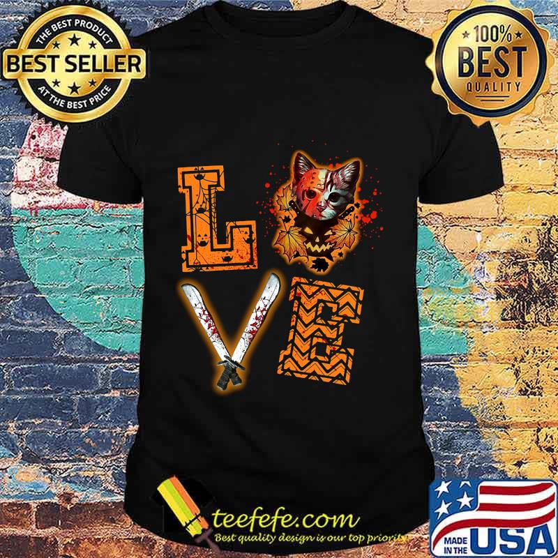 LOVE JASON VOORHEES CAT HALLOWEEN SHIRT