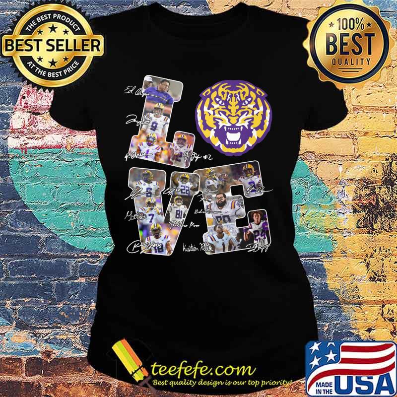 Love lsu tigers football players signatures s Ladies tee Love lsu tigers football players signatures s Ladies tee