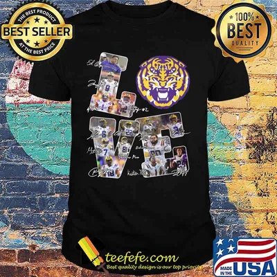 Love lsu tigers football players signatures shirt