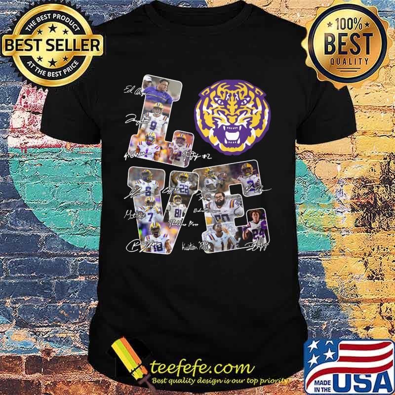 Love lsu tigers football players signatures shirt Love lsu tigers football players signatures shirt