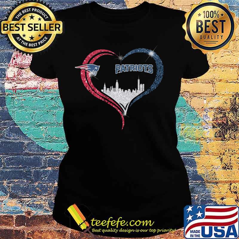 Love new england patriots logo heart diamond s Ladies tee Love new england patriots logo heart diamond s Ladies tee