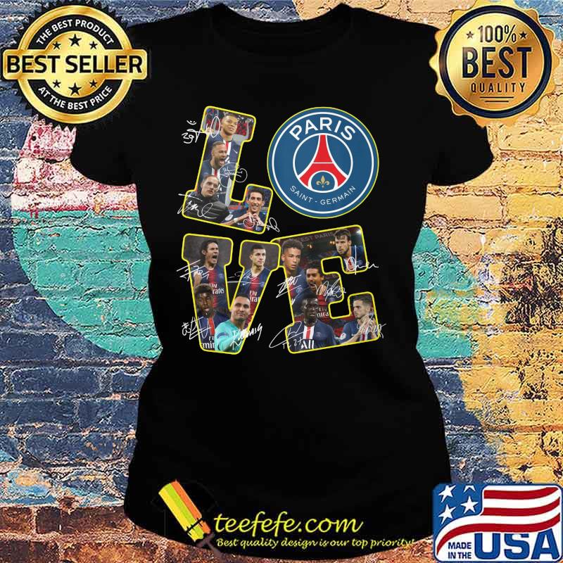 Love paris saint germain soccers signatures s Ladies tee Love paris saint germain soccers signatures s Ladies tee