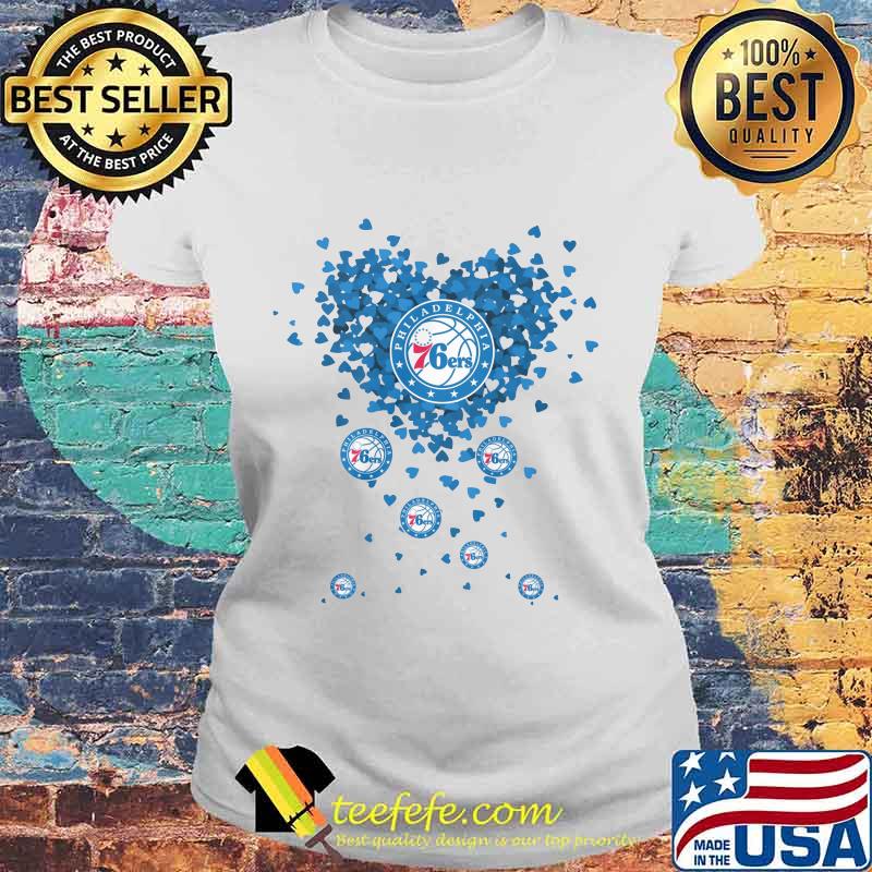 Love philadelphia 76ers basketball hearts s Laides tee Love philadelphia 76ers basketball hearts s Laides tee