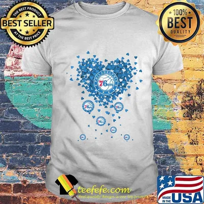Love philadelphia 76ers basketball hearts shirt