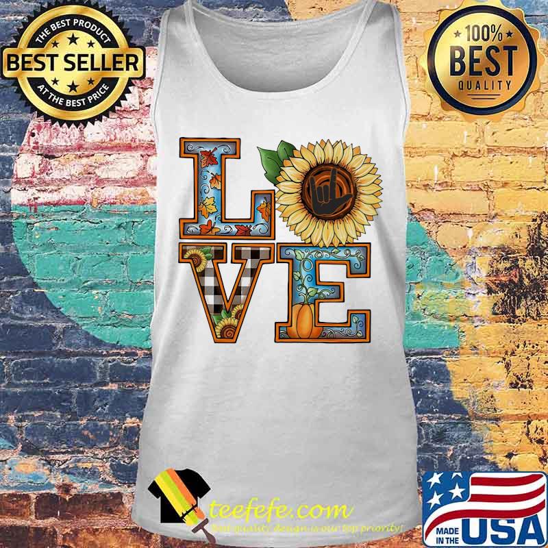 Love sign language sunflower pumpkin s Tank top Love sign language sunflower pumpkin s Tank top