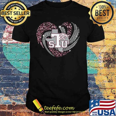 Love texas southern university logo heart  diamond shirt