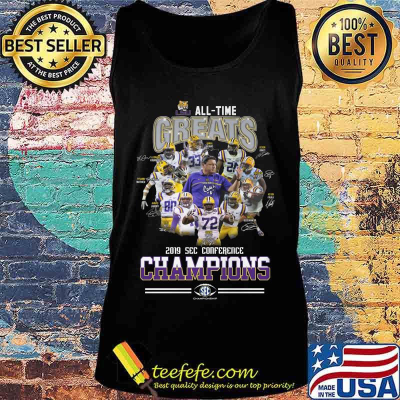 Lsu tigers all time great 2019 sec conference champions signatures s Tank top Lsu tigers all time great 2019 sec conference champions signatures s Tank top