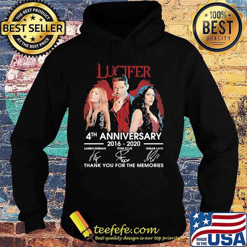 Lucifer 4th anniversary 2016 2020 thank you for the memories signatures s Hoodie Lucifer 4th anniversary 2016 2020 thank you for the memories signatures s Hoodie