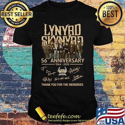 Lynyrd skynyrd 56th anniversary 1964 2020 thank you for the memories signatures shirt