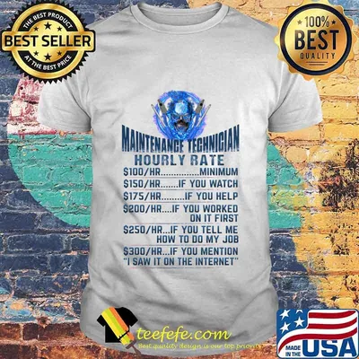 MAINTENANCE TECHNICIAN HOURLY RATE SKULL SHIRT