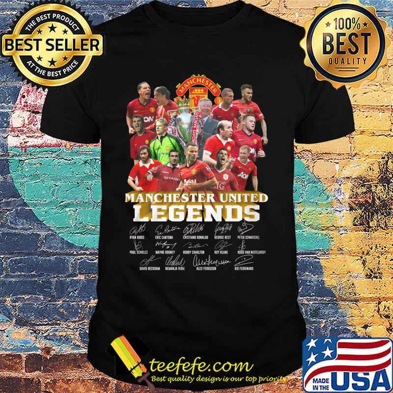 Manchester united soccer legends signatures shirt