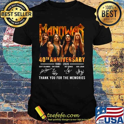 Manowar 40th anniversary 1980 2020 thank you for the memories signatures shirt