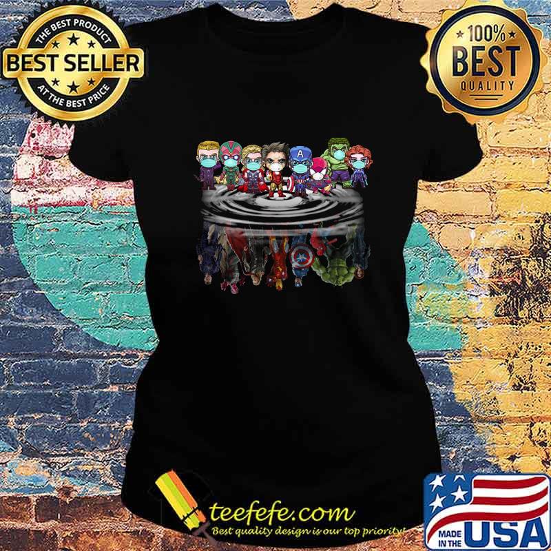 Marvel heroes characters mask chibi water reflection s Ladies tee Marvel heroes characters mask chibi water reflection s Ladies tee