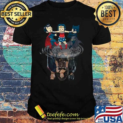 Marvel heroes chibi water reflection shirt