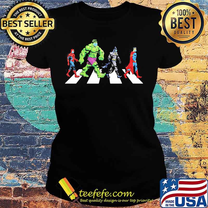 Marvel heroes wear mask abbey road s Ladies tee Marvel heroes wear mask abbey road s Ladies tee