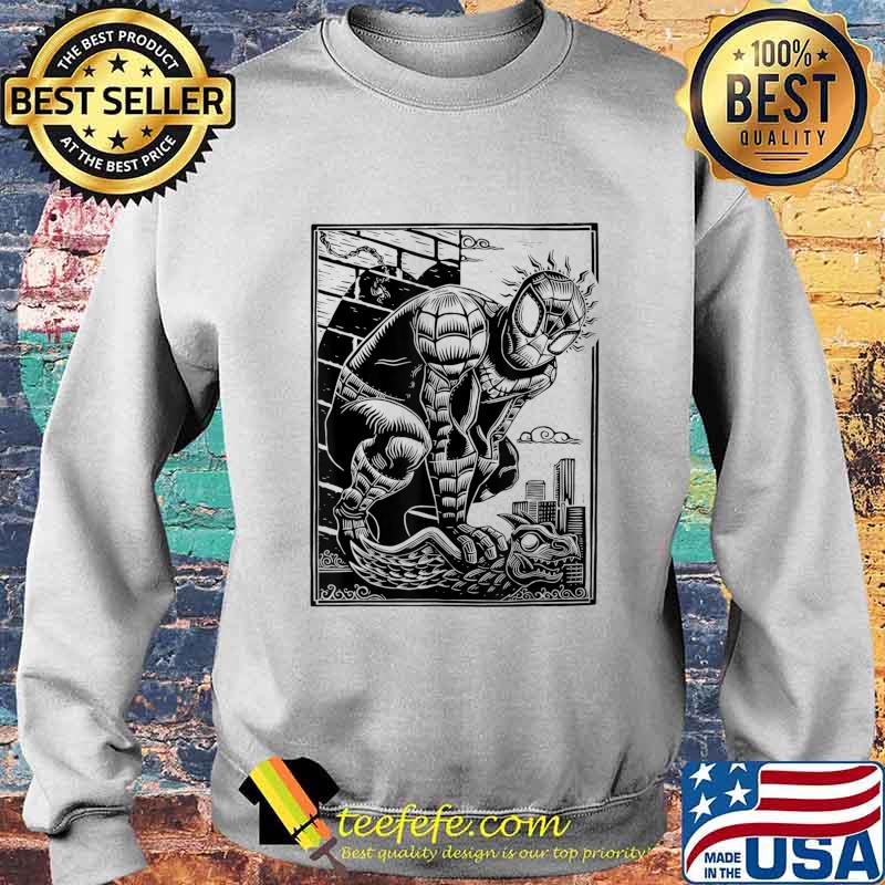 Marvel Spider-Man Linocut White T-Shirt Sweater Marvel Spider-Man Linocut White T-Shirt Sweater