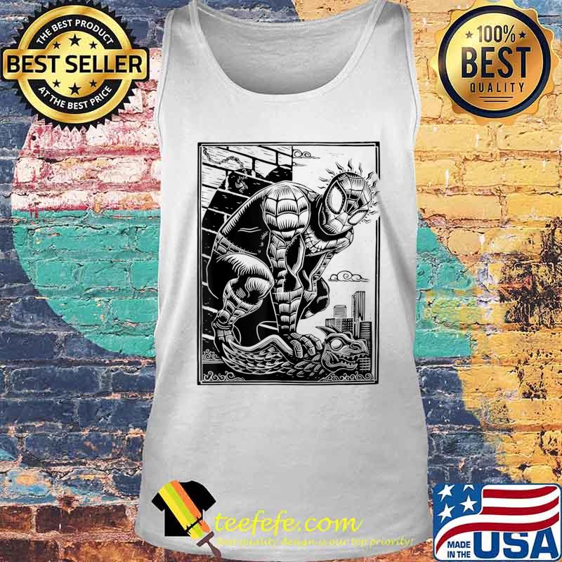 Marvel Spider-Man Linocut White T-Shirt Tank top Marvel Spider-Man Linocut White T-Shirt Tank top