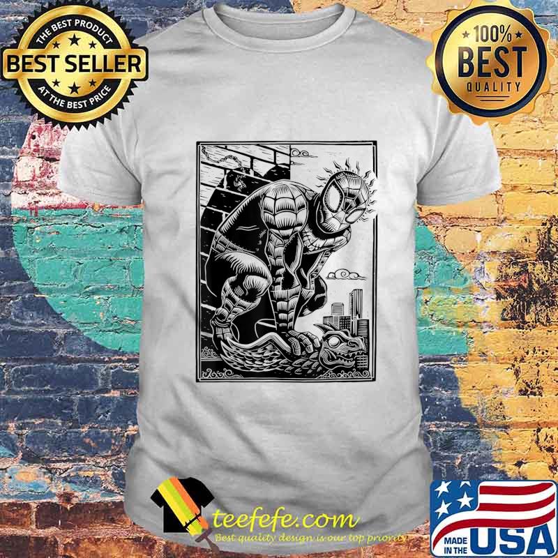 Marvel Spider-Man Linocut White T-Shirt Marvel Spider-Man Linocut White T-Shirt