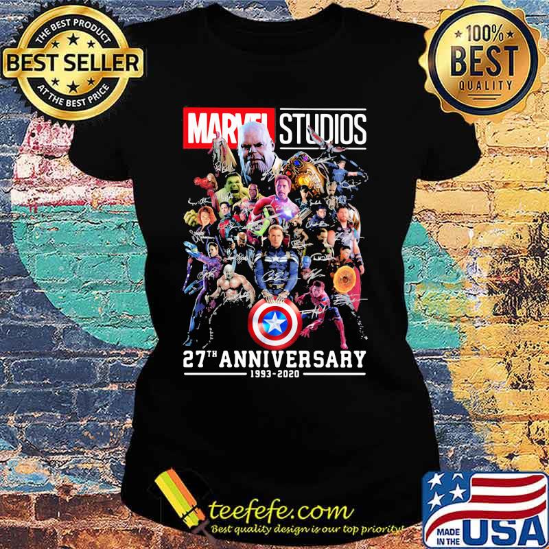 Marvel studios 27th anniversary 1993 2020 signatures s Ladies tee Marvel studios 27th anniversary 1993 2020 signatures s Ladies tee