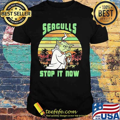 Master yoda and duck seagulls stop it now vintage retro shirt