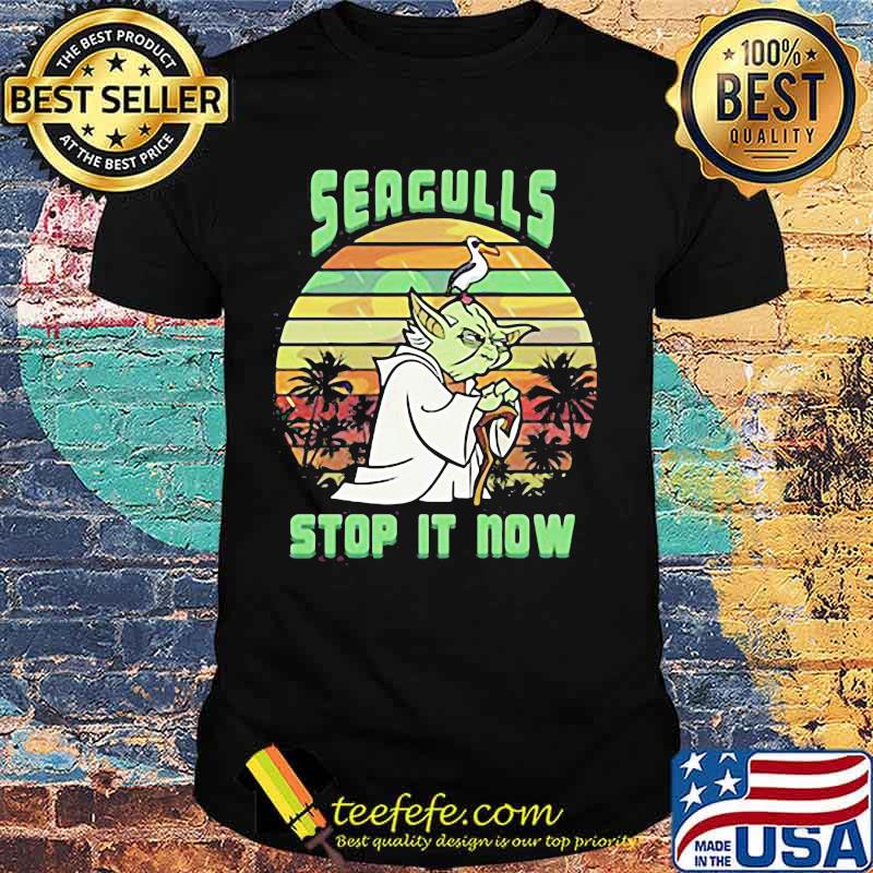 Master yoda and duck seagulls stop it now vintage retro shirt