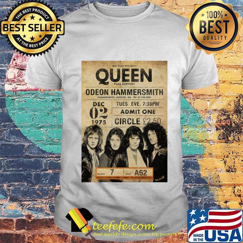 Mel bush presents queen plus support odeon hammersmith shirt